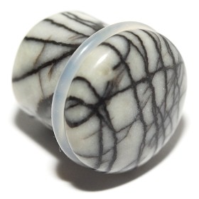 Plug kamenný plný s gumičkou Grey/Black