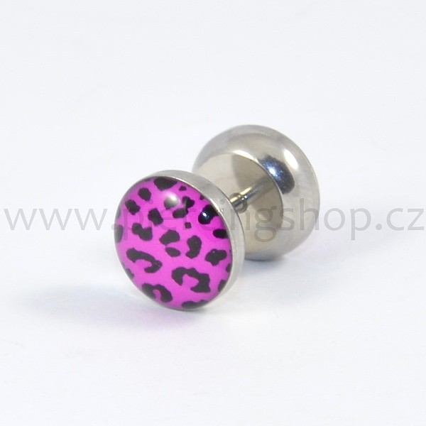 Falešný plug double logo Leopard fialový - výprodej
