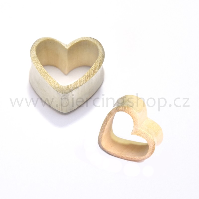 Fleš do ucha srdce dřevěný hnědý Rain Tree