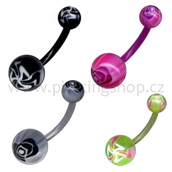 Akrylátový banánek do pupíku FLAW