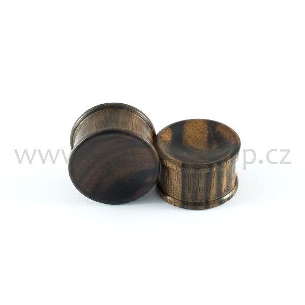 Plug do ucha dřevěný Zebrawood tmavý