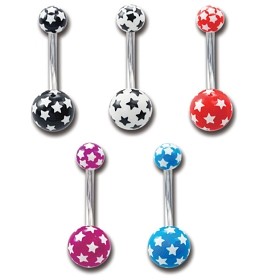 Piercing do pupíku plast STARS