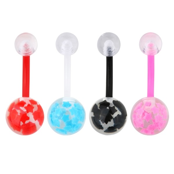 Piercing do pupíku Inside Star Acryl - NOVINKA