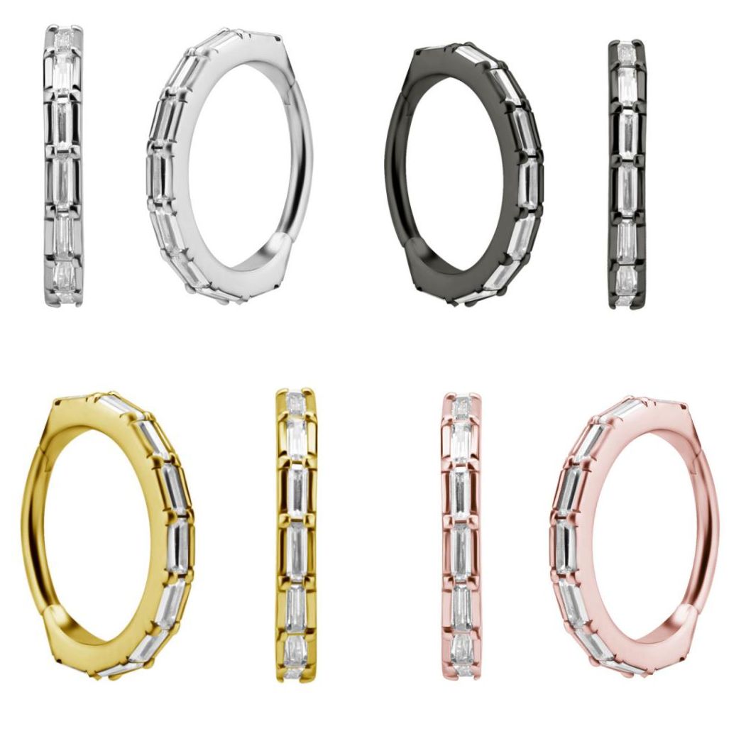 Conch ring kruh do ucha s hranatými zirkony
