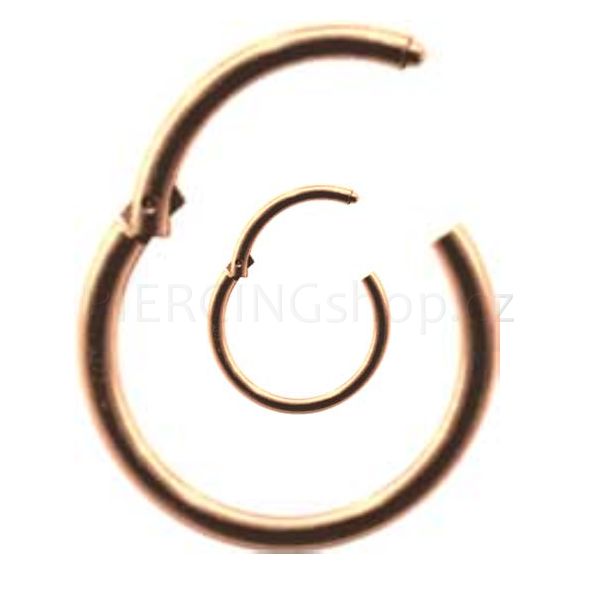 Piercing do ucha segment 1.2 mm rozevírací růžovozlatý