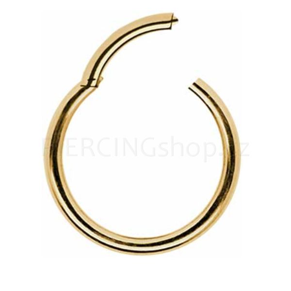 Piercing do ucha segment 1.2 mm rozevírací zlatý