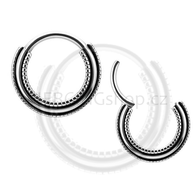 Piercing Hinged Ring kolem ucha se zdobením