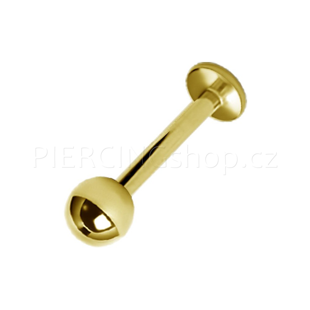 Piercing do brady titanový zlatý s kuličkou.
